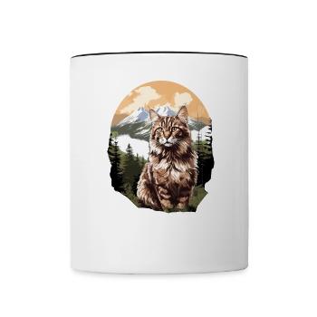 Norwegian Forest Cat - Tasse zweifarbig - Weiß/Schwarz - Vorne