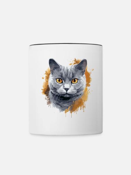 British Shorthair - Tasse zweifarbig - Weiß/Schwarz