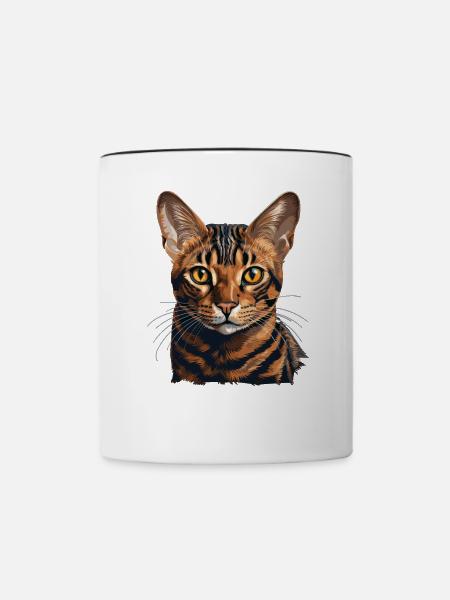 Bengal Cat - Tasse zweifarbig - Weiß/Schwarz