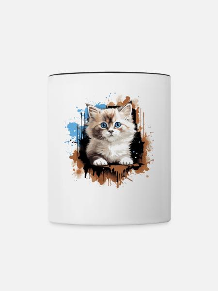 Ragdoll - Tasse zweifarbig - Weiß/Schwarz