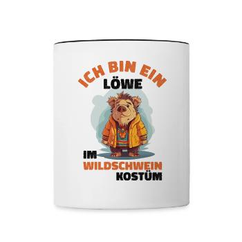 Wildschwein - Tasse zweifarbig - Weiß/Schwarz - Vorne
