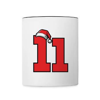 11 Number Christmas - Contrasting Mug - white/black - Front