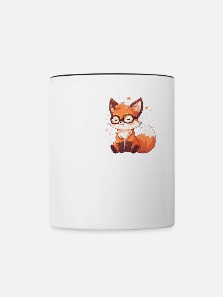 Lustiger Fuchs Spruch Füchse Bin halt ein Fuchs - Tasse zweifarbig - Weiß/Schwarz