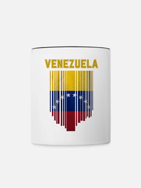 Flagge von Venezuela - Tasse zweifarbig - Weiß/Schwarz