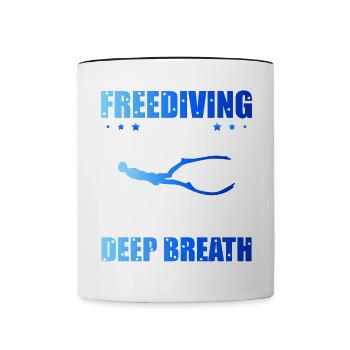 Diving, Apnea Diving, Apnea No Limit Freediving - Contrasting Mug - white/black - Front