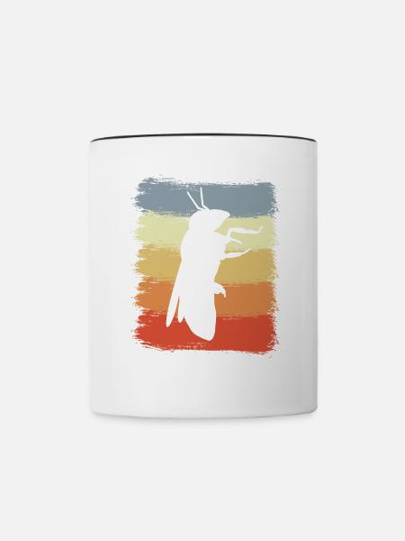 Retro Honigbiene - Tasse zweifarbig - Weiß/Schwarz