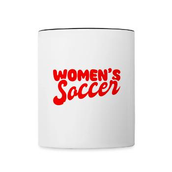 Women's Soccer, Women's Soccer, Women's Soccer - Contrasting Mug - white/black - Front