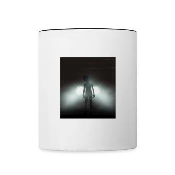 Alien, UFO, UAP, Space, Weltraum Flugobjekt - Tasse zweifarbig - Weiß/Schwarz - Vorne
