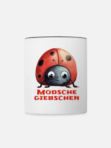 Modschegiebchen Marienkäfer - Tasse zweifarbig - Weiß/Schwarz