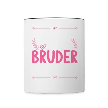 Finger weg ich habe einen verrückten Bruder - Tasse zweifarbig - Weiß/Schwarz - Vorne