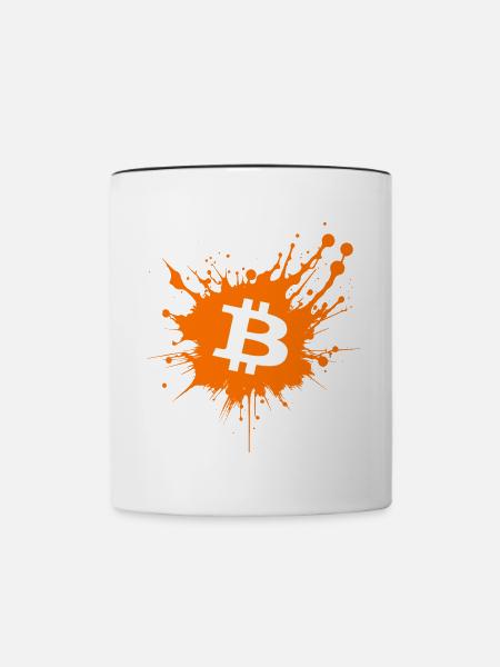 Bitcoin Crypto Cryptocurrency Splash - Tasse zweifarbig - Weiß/Schwarz