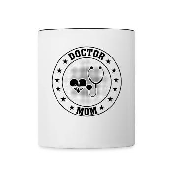 Doctor Mom - Tasse zweifarbig - Weiß/Schwarz - Vorne