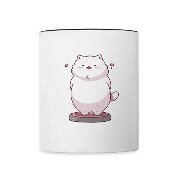 I've weighed myself I'm too small cat - Contrasting Mug - white/black - Front