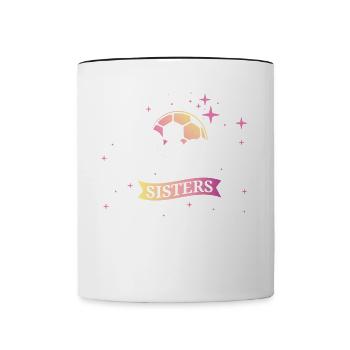 Frauenfußball, Fußball Frauen Soccer Damenfußball - Tasse zweifarbig - Weiß/Schwarz - Vorne
