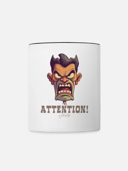 Drill Sergeant Lehrer, Achtung! - Tasse zweifarbig - Weiß/Schwarz
