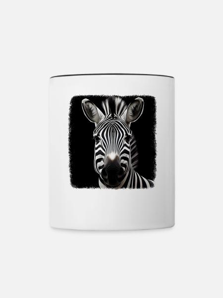 Zebras realistic Zebra - Tasse zweifarbig - Weiß/Schwarz
