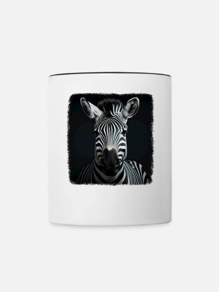 Zebras realistic Zebra - Tasse zweifarbig - Weiß/Schwarz