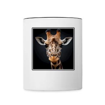 Giraffes realistic Giraffe - Contrasting Mug - white/black - Front