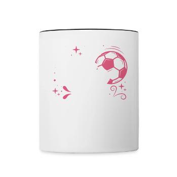 Soccer féminin, Football féminin, Football féminin - Mug contrasté - blanc/noir - Devant