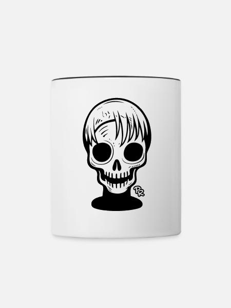 Unheimliches Totenkopf Mädchen - Tasse zweifarbig - Weiß/Schwarz