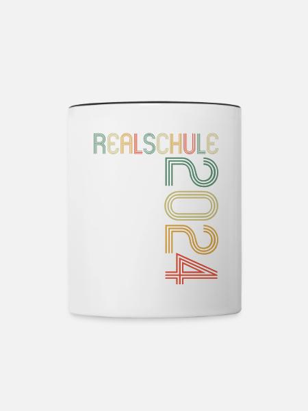 Realschule Junge Mädchen Realschule 2024 - Tasse zweifarbig - Weiß/Schwarz