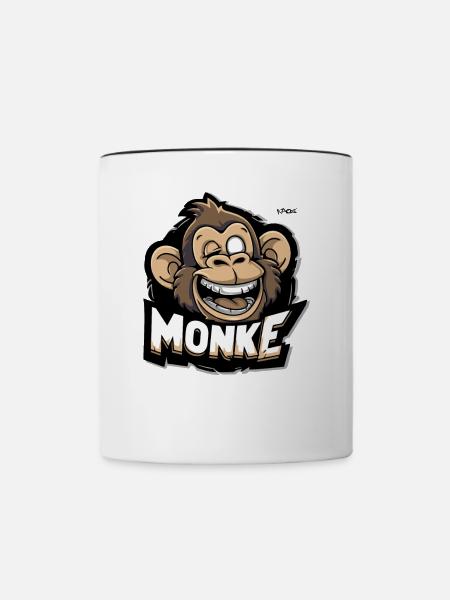 Ein lustiger Affe - Tasse zweifarbig - Weiß/Schwarz