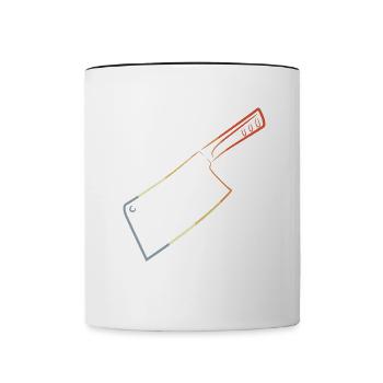 Couteau rétro - Mug contrasté - blanc/noir - Devant