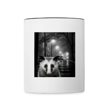 Lets eat Trash and get hit by a Car Opossum Possum - Tasse zweifarbig - Weiß/Schwarz - Vorne