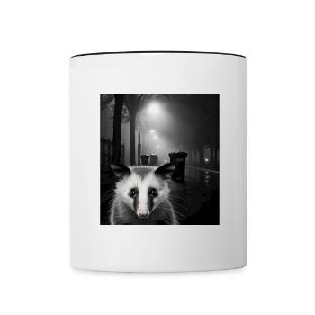 Lets eat Trash and get hit by a Car Opossum Possum - Tasse zweifarbig - Weiß/Schwarz - Vorne