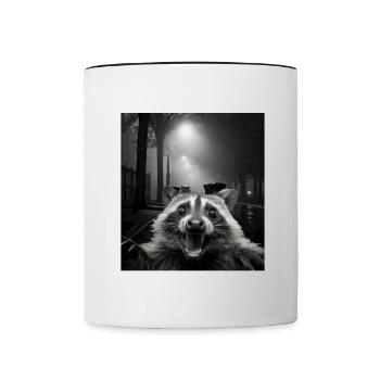 Lets eat Trash and get hit by a Car Waschbär - Tasse zweifarbig - Weiß/Schwarz - Vorne