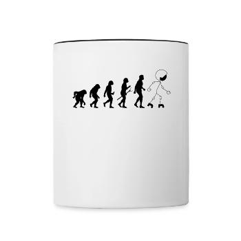 Funny Roller Skating Evolution - Tasse zweifarbig - Weiß/Schwarz - Vorne