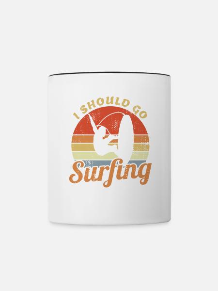 Wellenreiter Witz - Tasse zweifarbig - Weiß/Schwarz