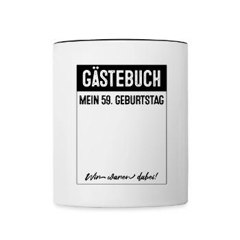 59 Years of Guestbook 59th Birthday - Contrasting Mug - white/black - Front