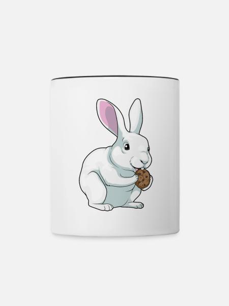 Hase Cookie - Tasse zweifarbig - Weiß/Schwarz