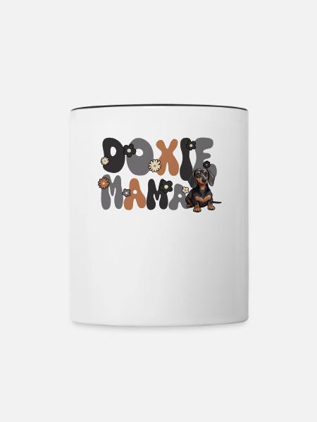 Dackel Groovy Doxie Mama - Tasse zweifarbig - Weiß/Schwarz