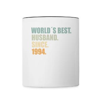 Best husband since 1994 30th wedding anniversary - Contrasting Mug - white/black - Front