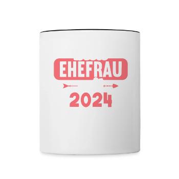 Beste Ehefrau seit 2024 1.Hochzeitstag - Tasse zweifarbig - Weiß/Schwarz - Vorne