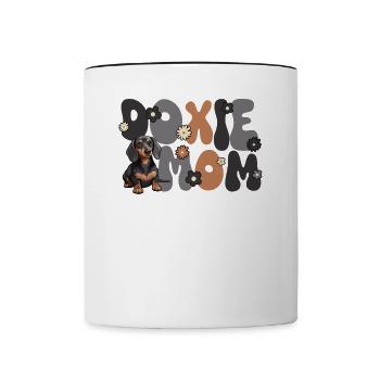 Dackel Groovy Doxie Mom - Tasse zweifarbig - Weiß/Schwarz - Vorne