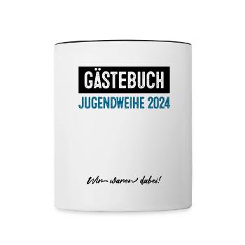 Gästebuch Jugendweihe 2024 - Tasse zweifarbig - Weiß/Schwarz - Vorne