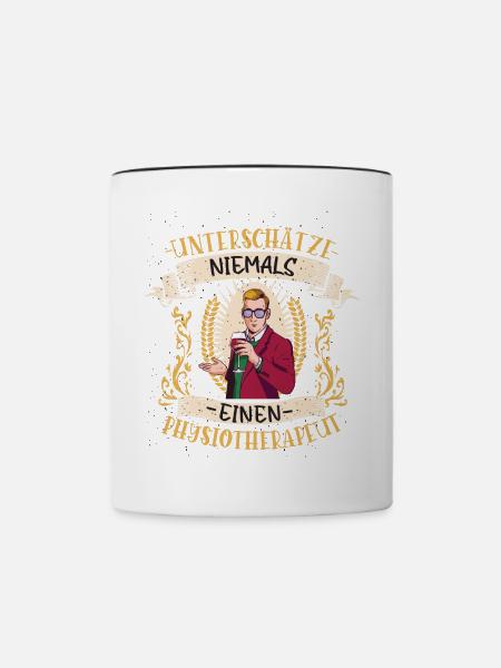 Physiotherapeut Geschenk Bewegung Lustig - Tasse zweifarbig - Weiß/Schwarz