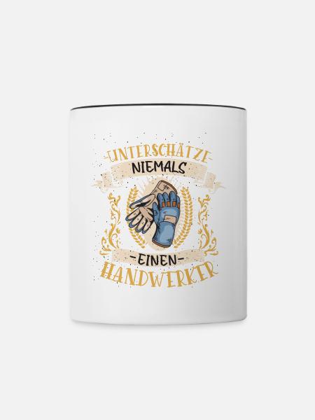 Handwerker Geschenk Vielseitig Lustig Beruf - Tasse zweifarbig - Weiß/Schwarz