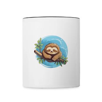 Meine Eltern Alle sagen ich bin faul Faultier - Tasse zweifarbig - Weiß/Schwarz - Vorne