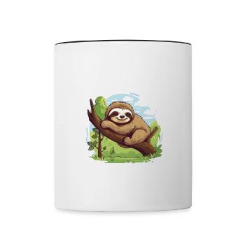 My parents all say I'm lazy sloth - Contrasting Mug - white/black - Front