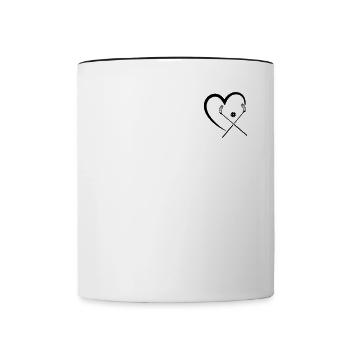 Floorball Heart Floorball Player - Contrasting Mug - white/black - Front