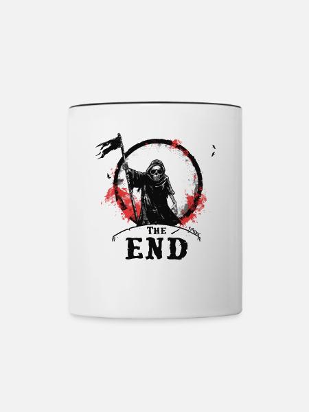 Das Ende des Sensenmann - Tasse zweifarbig - Weiß/Schwarz