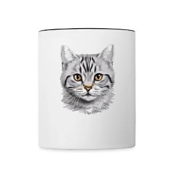 Chat Chats American Shorthair - Mug contrasté - blanc/noir - Devant