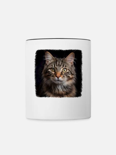 Cat Katzen American Bobtail - Tasse zweifarbig - Weiß/Schwarz