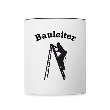 Bauleiter Baustelle Baustellen lustig - Tasse zweifarbig - Weiß/Schwarz - Vorne
