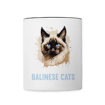 Balinese Cat Balinesenkatze - Contrasting Mug - white/black - Front