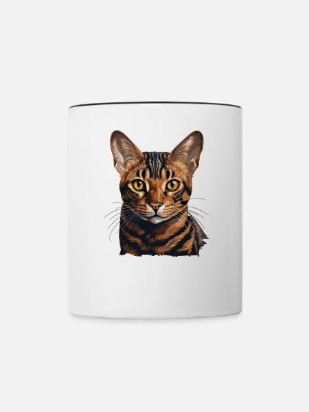 Bengal Cat Bengalkatze - Tasse zweifarbig - Weiß/Schwarz
